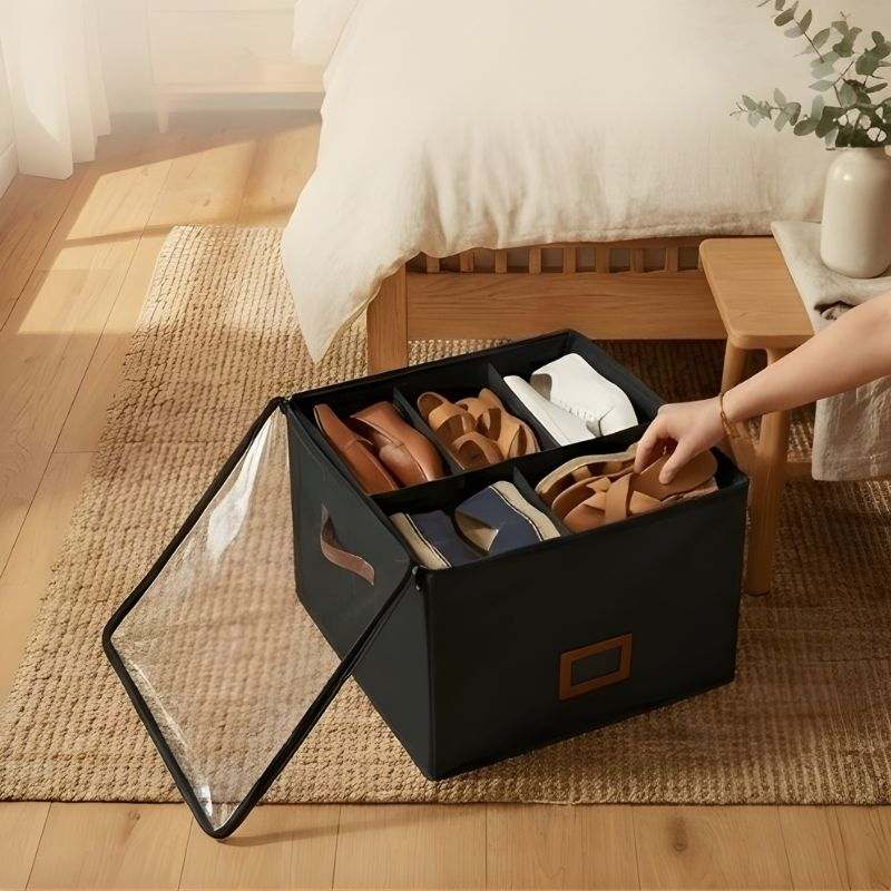 ChaussBox™ – Boîte de Rangement Pliable pour Chaussures avec Séparateurs Ajustables