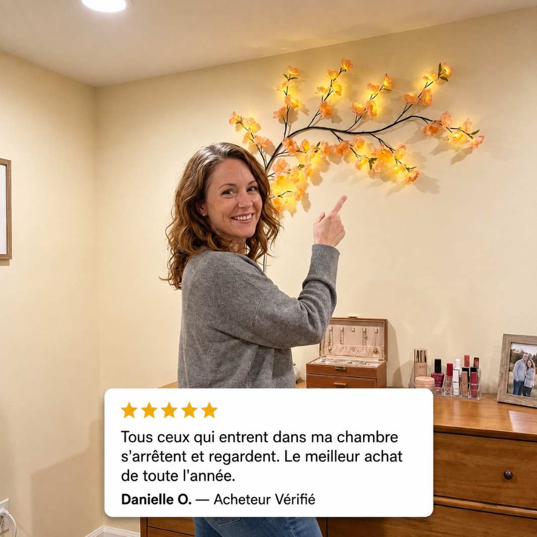 FleurLED™ – Guirlande Lumineuse Fleurs de Cerisier Flexible pour Mur