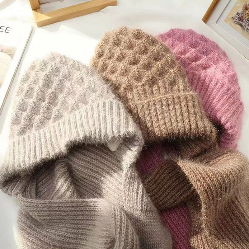 Éloria™ – Bonnet-écharpe tricoté doublé polaire pour femme