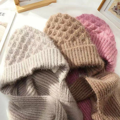 Éloria™ – Bonnet-écharpe tricoté doublé polaire pour femme