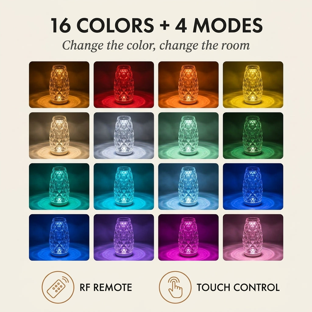 AuraRose™ – Lampe Rose LED 3D Projection 16 Couleurs & Télécommande