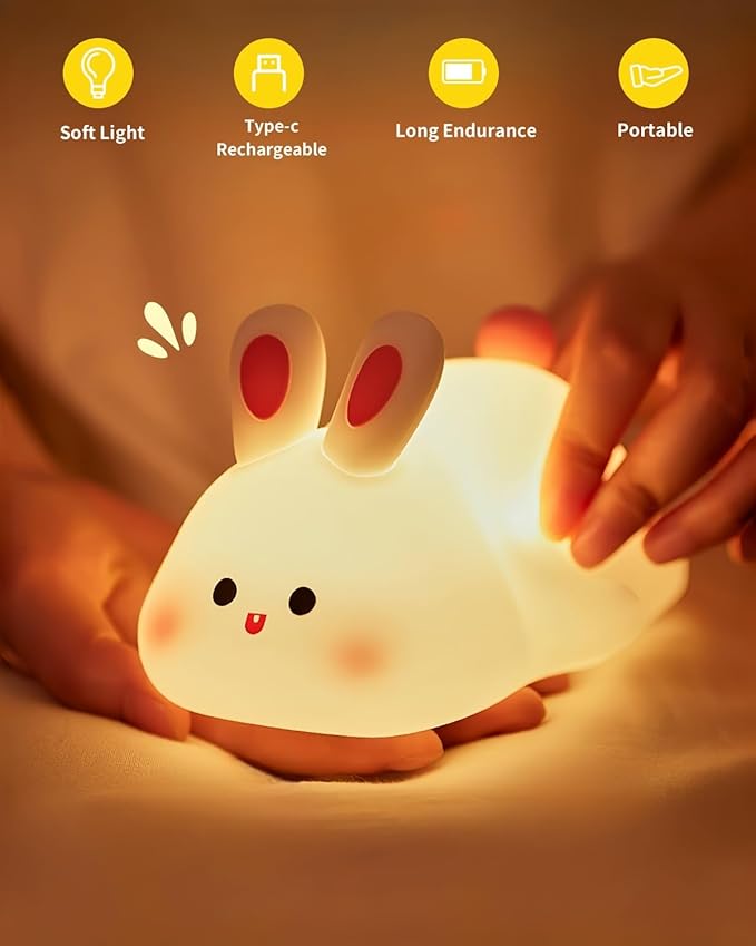 Lampe Veilleuse Lapin – Lumière Apaisante pour un Sommeil Réparateur