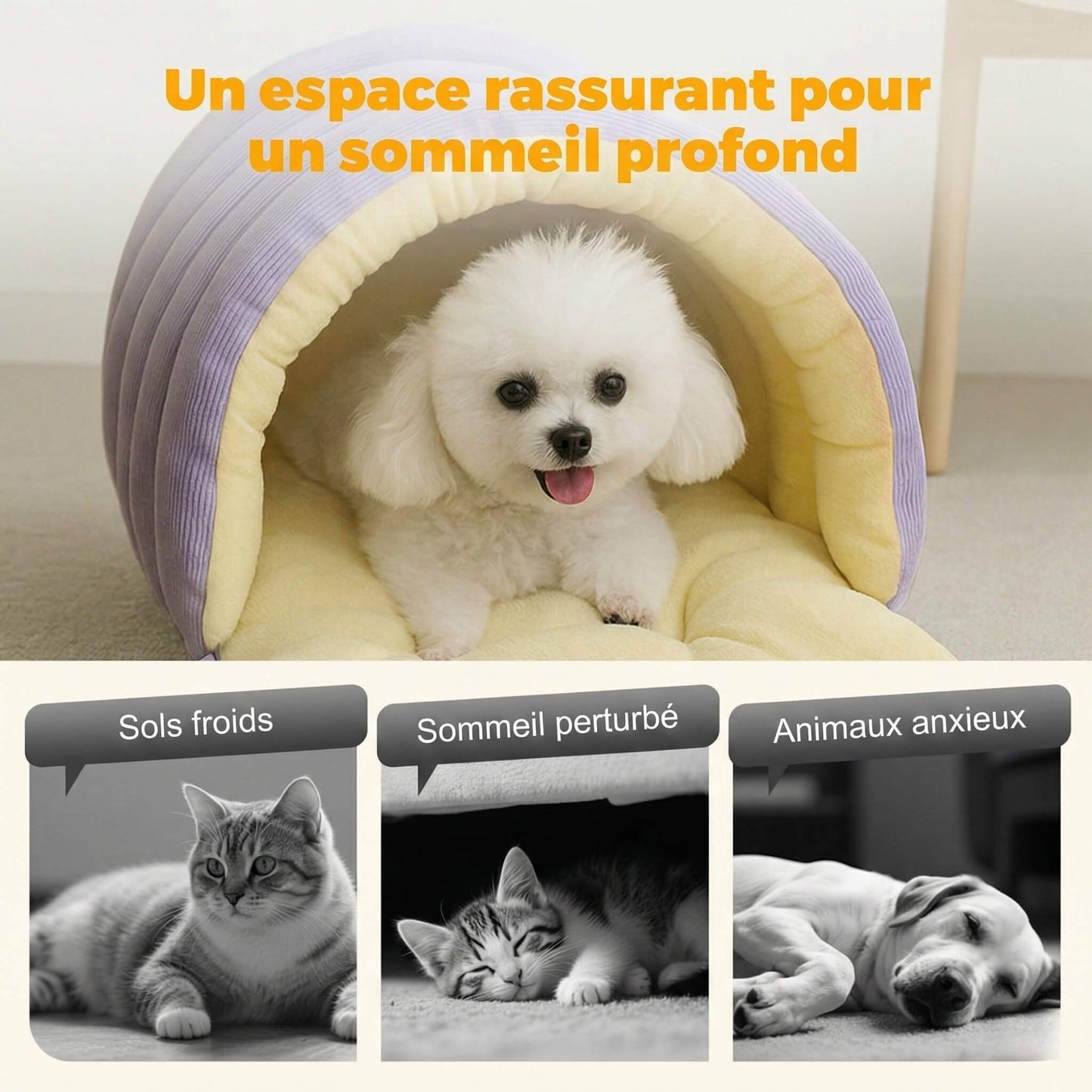 Cavina™ – Lit Grotte Douillet pour Animaux