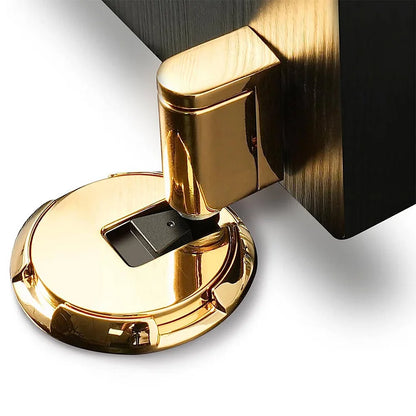 Auralis™ – Butoir de Porte en Nickel Brossé à Verrouillage Intégré