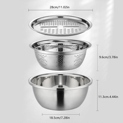 Cuisinox™ – Bassine Inox 6-en-1 Multifonction