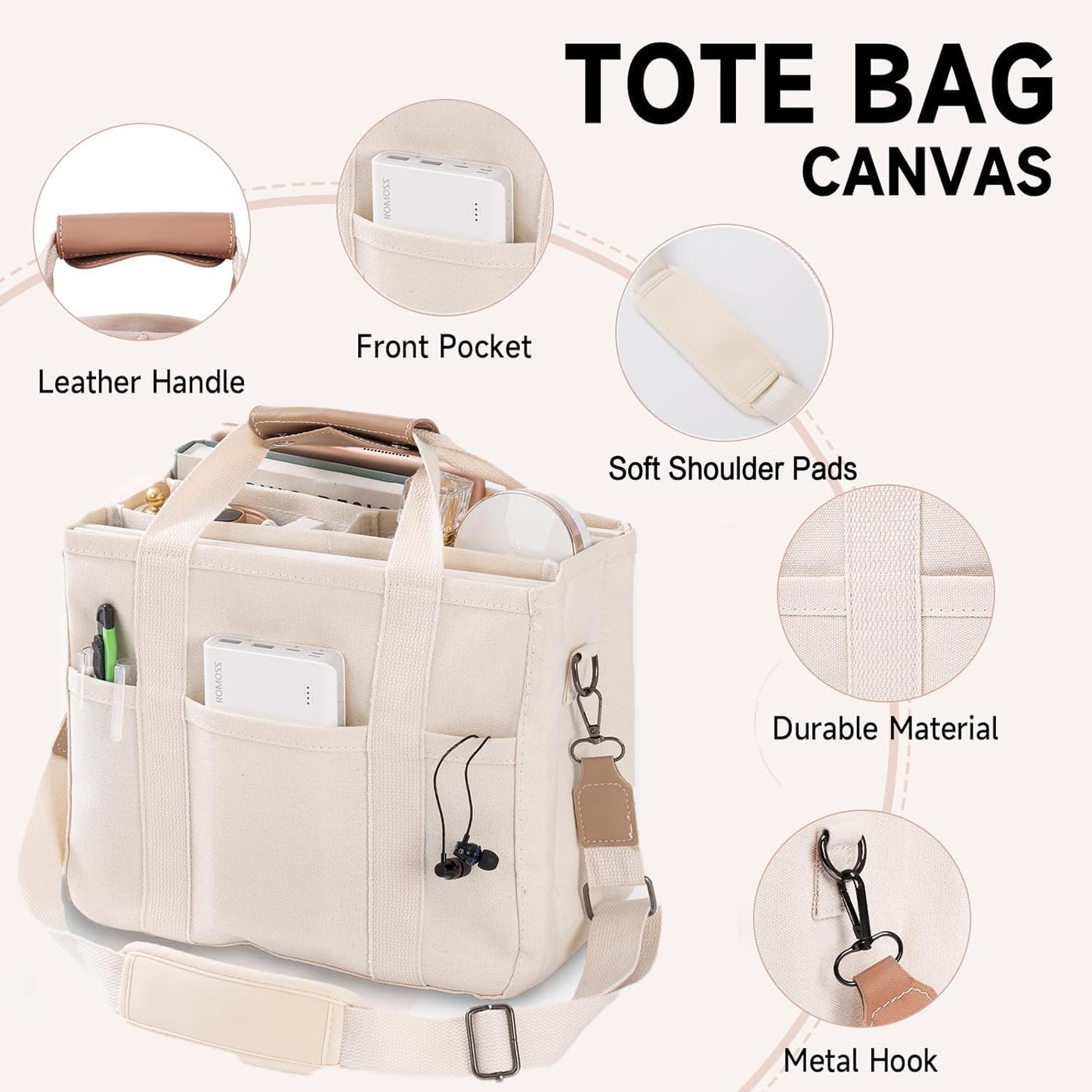 Dernier jour -50% | ToteFlex™ – Sac fourre-tout en toile