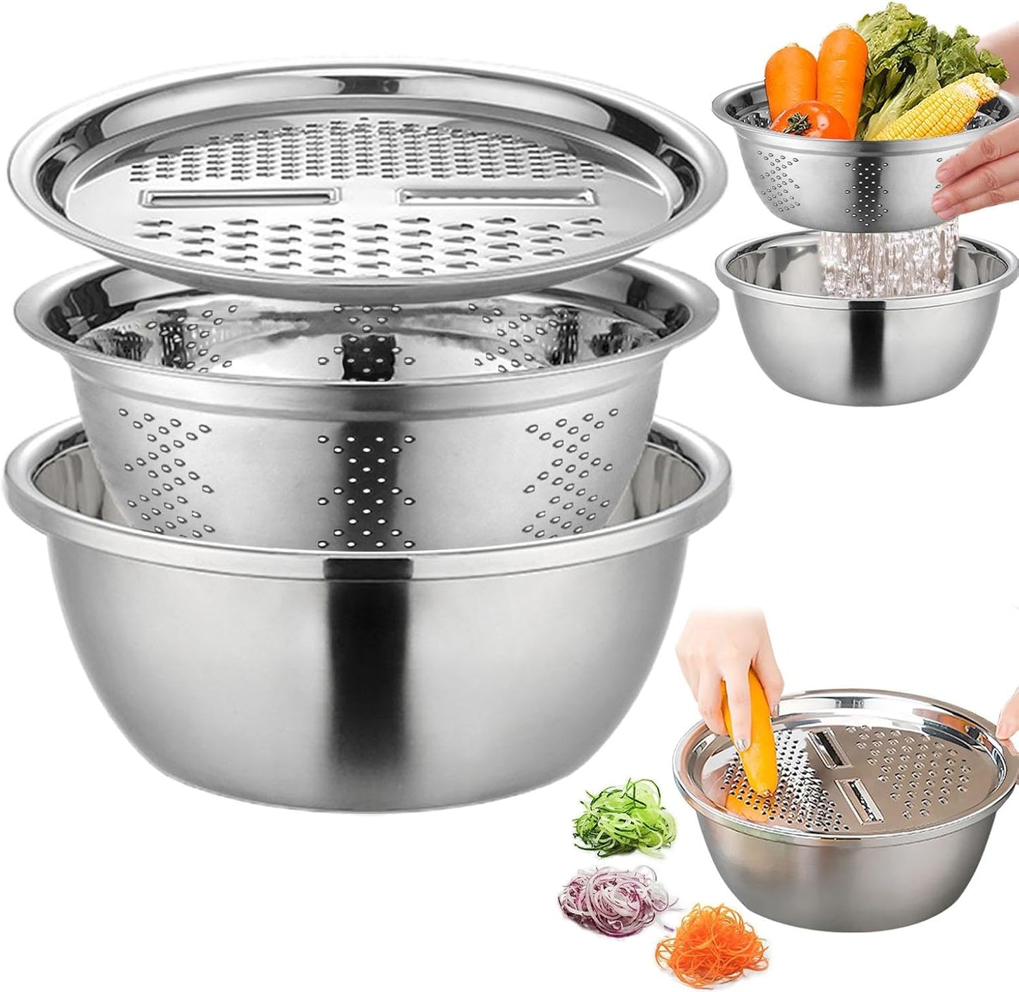 Cuisinox™ – Bassine Inox 6-en-1 Multifonction