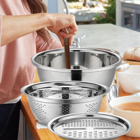 Cuisinox™ – Bassine Inox 6-en-1 Multifonction