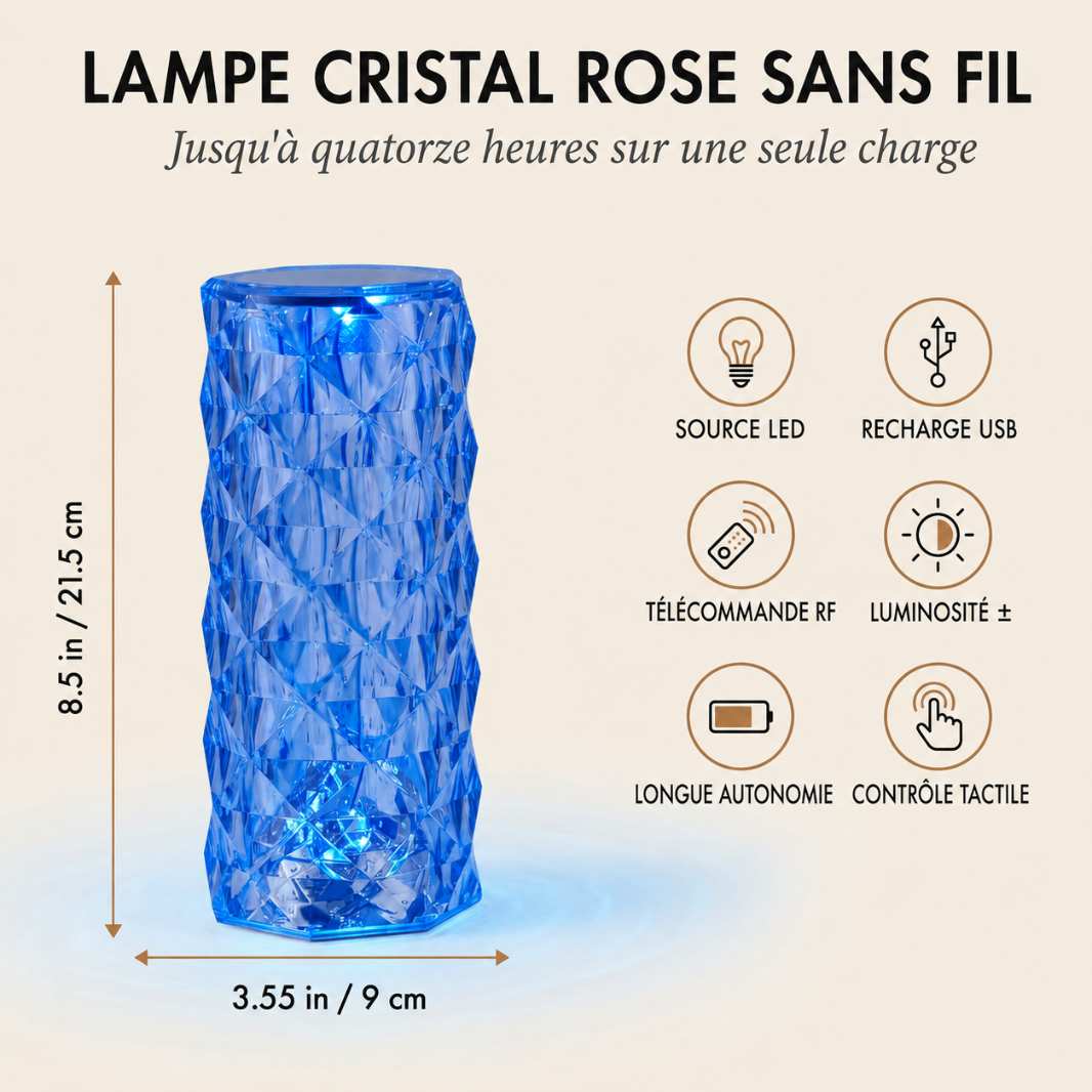AuraRose™ – Lampe Rose LED 3D Projection 16 Couleurs & Télécommande
