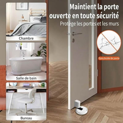 Auralis™ – Butoir de Porte en Nickel Brossé à Verrouillage Intégré