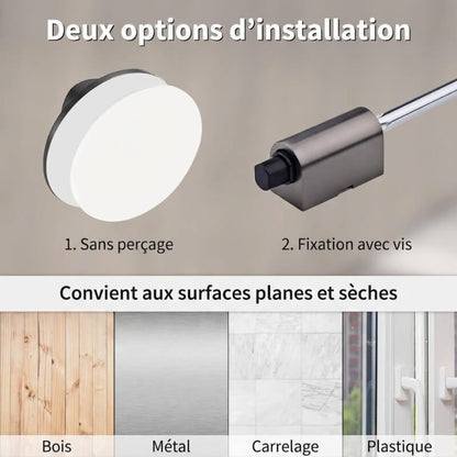 Auralis™ – Butoir de Porte en Nickel Brossé à Verrouillage Intégré
