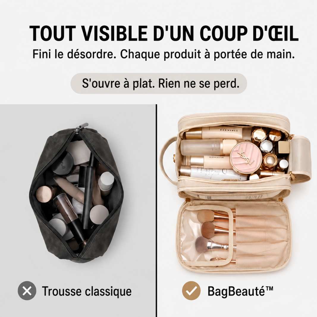 BagBeauté™ – Grande Trousse Maquillage avec Protège-Pinceaux