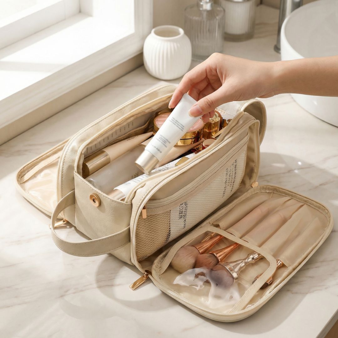 BagBeauté™ – Grande Trousse Maquillage avec Protège-Pinceaux