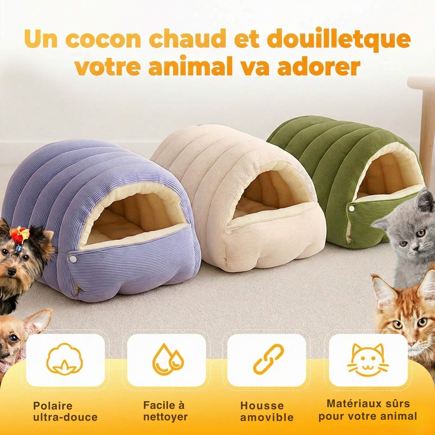 Cavina™ – Lit Grotte Douillet pour Animaux