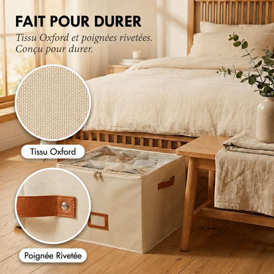 ChaussBox™ – Boîte de Rangement Pliable pour Chaussures avec Séparateurs Ajustables