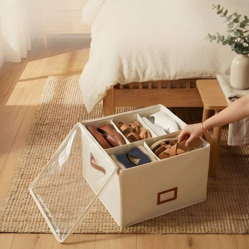 ChaussBox™ – Boîte de Rangement Pliable pour Chaussures avec Séparateurs Ajustables