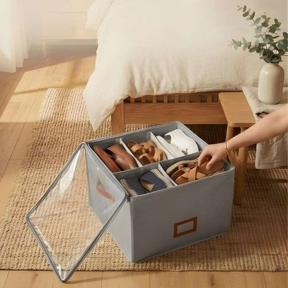 ChaussBox™ – Boîte de Rangement Pliable pour Chaussures avec Séparateurs Ajustables