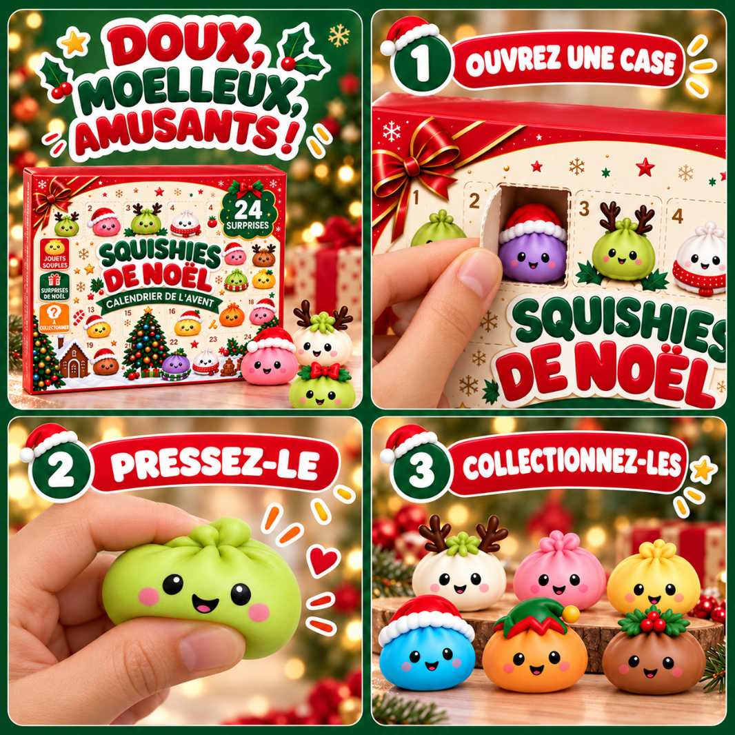 Squishies MochiNoël doux et moelleux : ouvrez une case, pressez-le, collectionnez-les