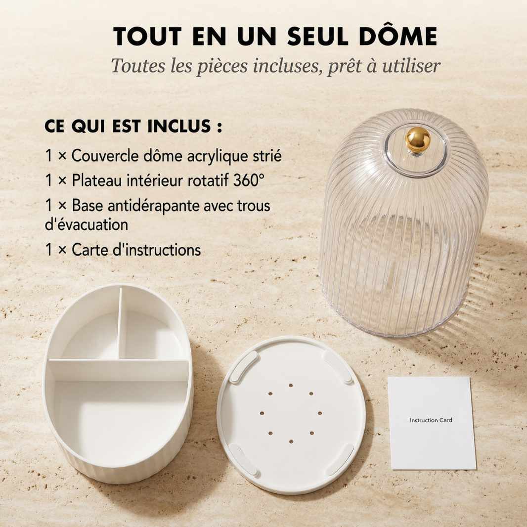 Clochère™ – Organiseur Dôme Rotatif 360° pour Brosses & Accessoires