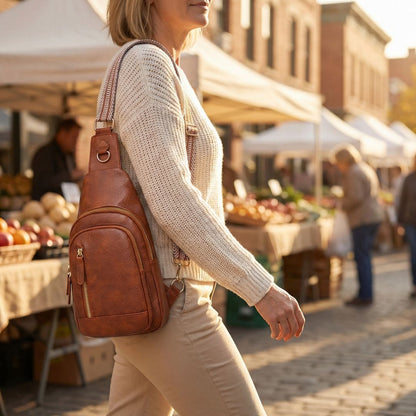 CrossBelle™ – Sac Bandoulière Cuir Multi-Poches