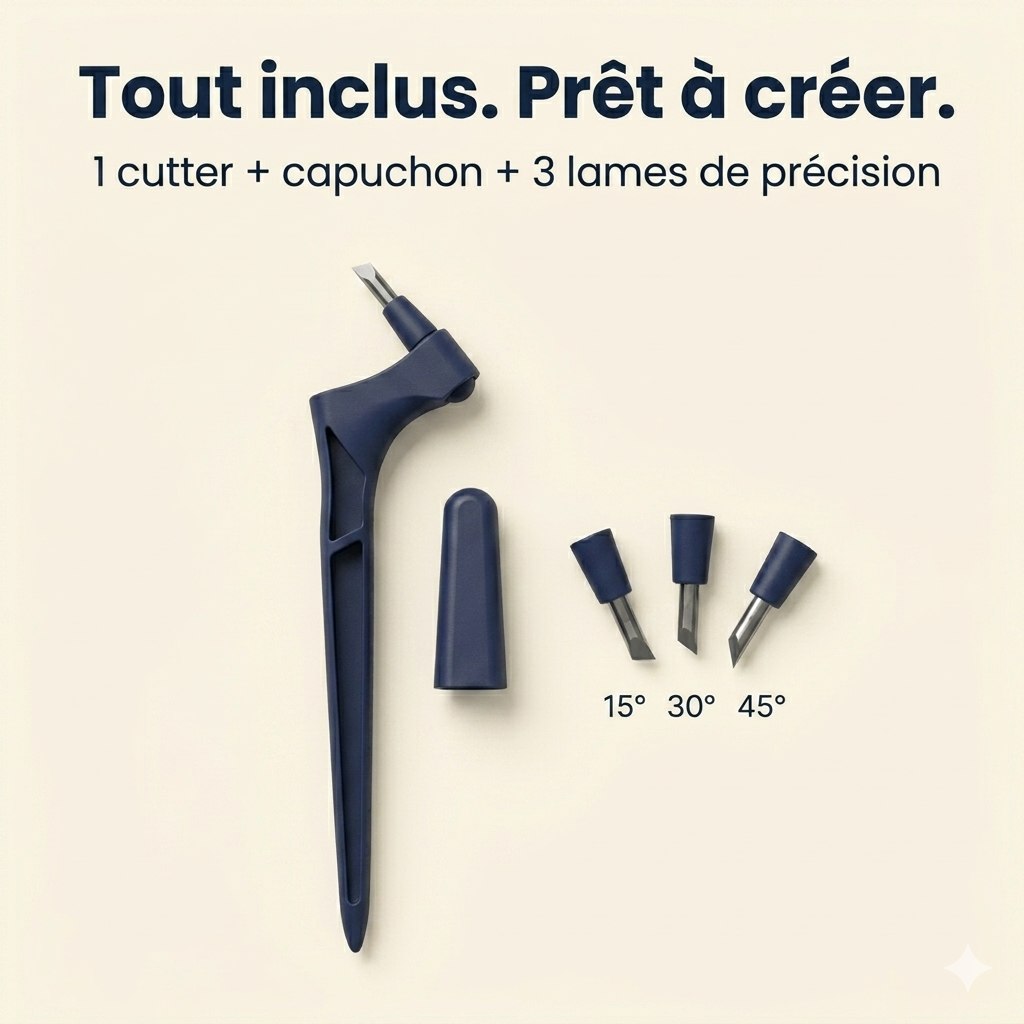 Cutique™ – Cutter de Précision DIY pour Spirales et Formes Parfaites (3 Lames) -50%