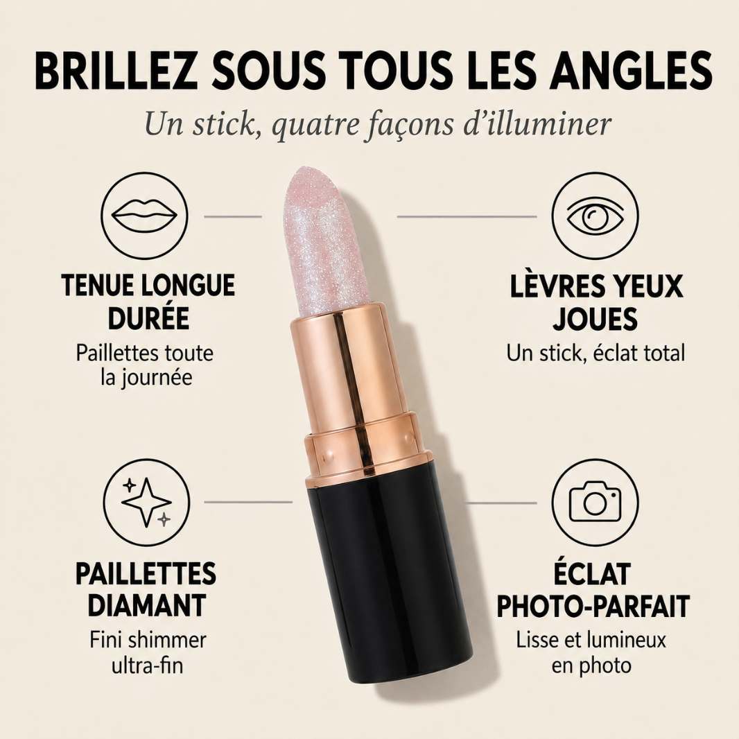 Diamond Lips™ – Gloss Pailleté Éclat & Longue Tenue 1+1 OFFERT