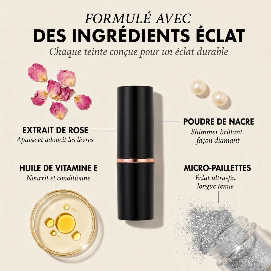 Diamond Lips™ – Gloss Pailleté Éclat & Longue Tenue 1+1 OFFERT