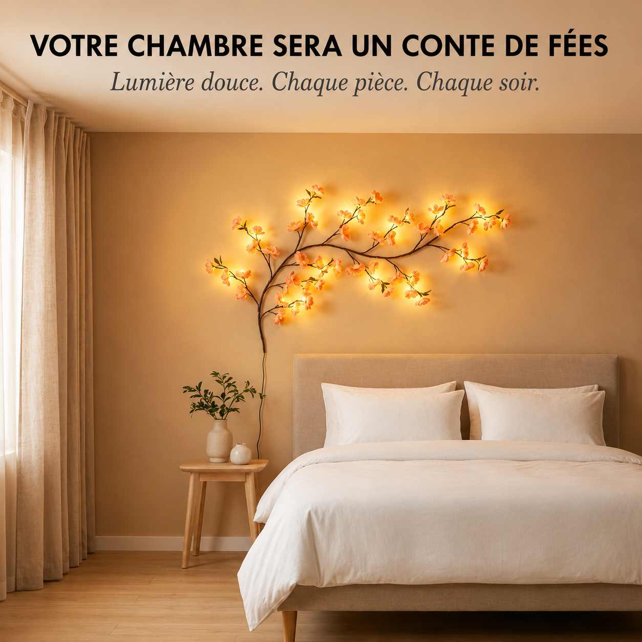 FleurLED™ – Guirlande Lumineuse Fleurs de Cerisier Flexible pour Mur
