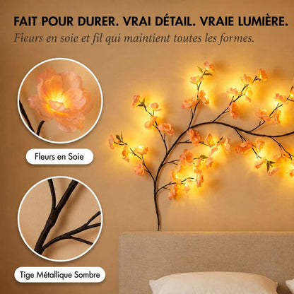 FleurLED™ – Guirlande Lumineuse Fleurs de Cerisier Flexible pour Mur