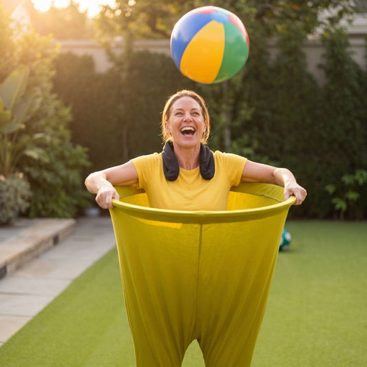 FouRire™ – Le Jeu de Famille avec le Pantalon Géant Attrape-Balles