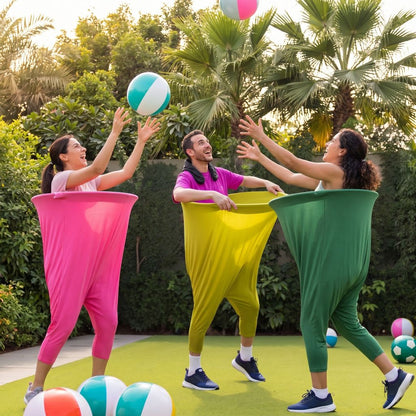FouRire™ – Le Jeu de Famille avec le Pantalon Géant Attrape-Balles