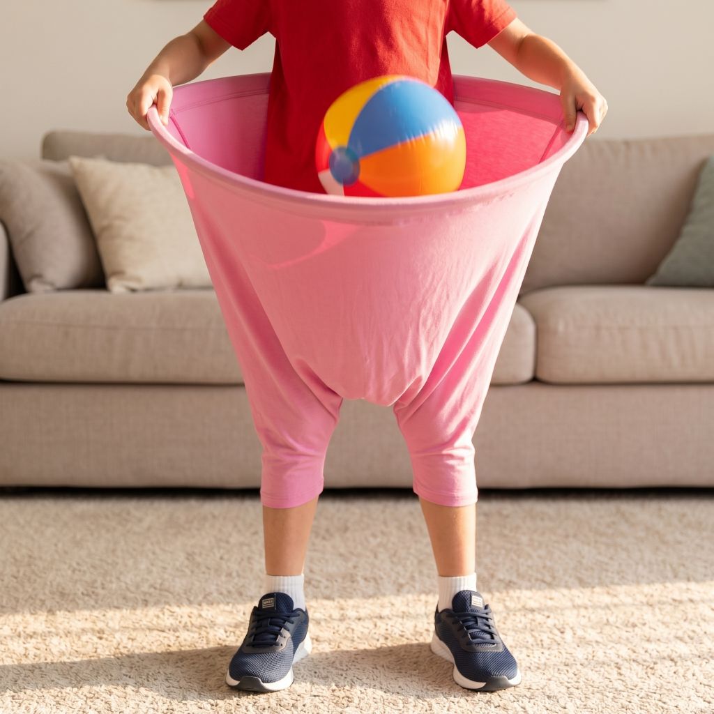 FouRire™ – Le Jeu de Famille avec le Pantalon Géant Attrape-Balles