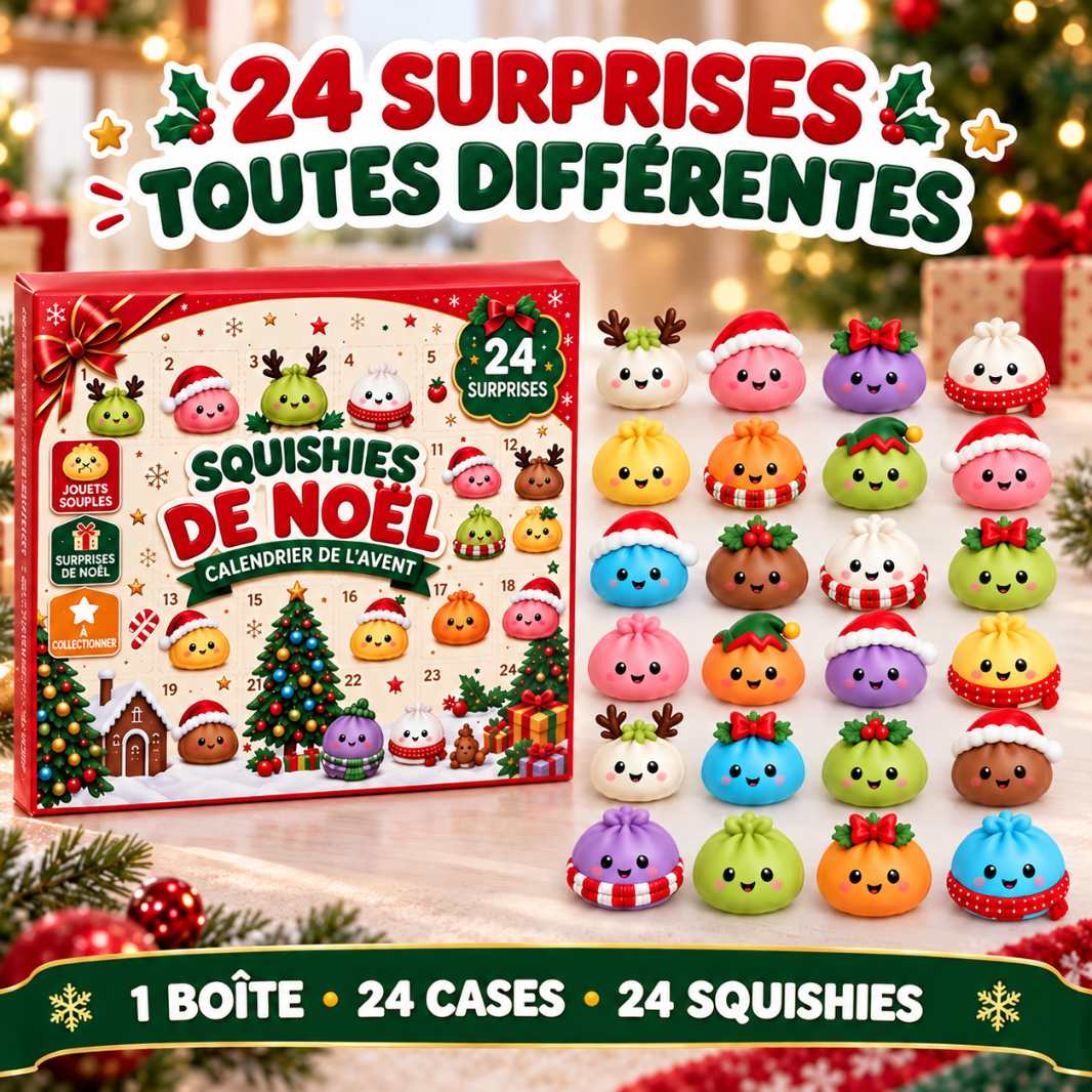Calendrier de l'Avent MochiNoël : 1 boîte, 24 cases, 24 squishies tous différents