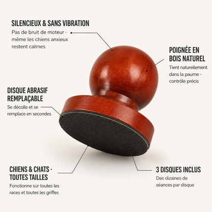 GriffeDouce™ – Lime à Ongles Silencieuse pour Chiens avec 3 Disques