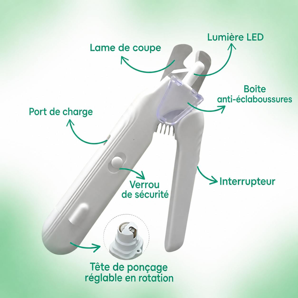 GriffeZen™ – Coupe-Ongles LED Anti-Coupure pour Animaux + -50%