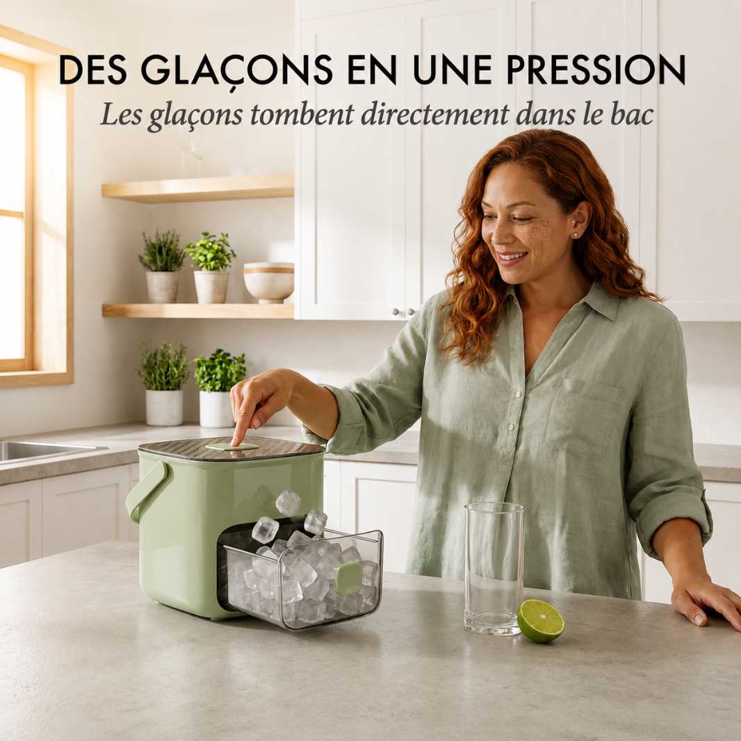 IcePro™ – Bac à Glaçons Presse-Bouton avec Bac de Stockage & Pince + -50%