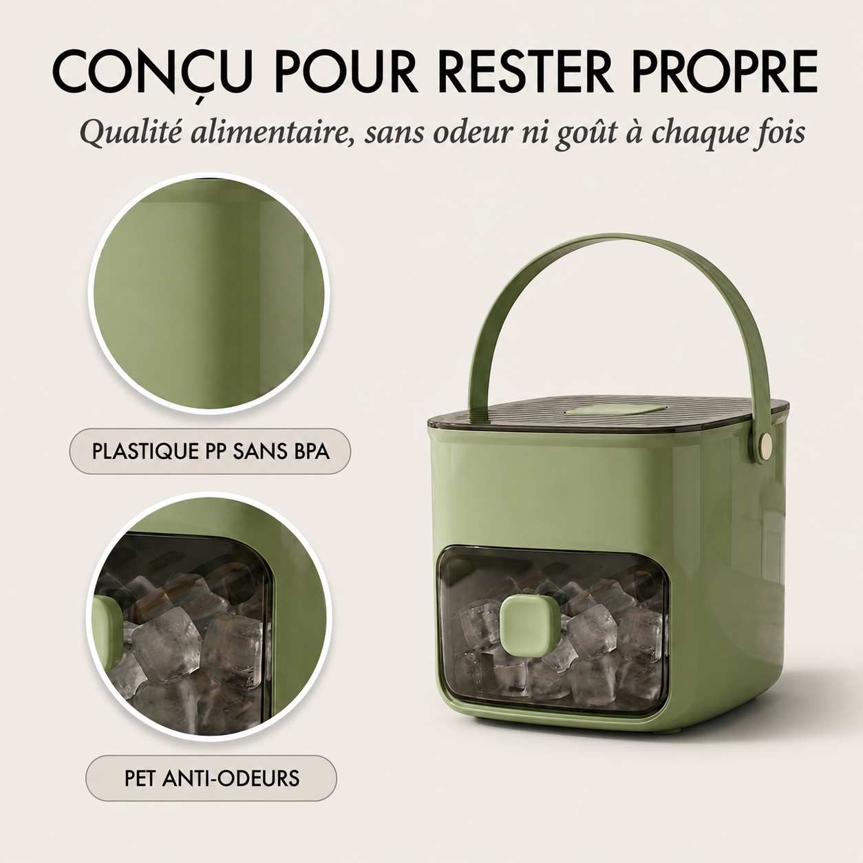 IcePro™ – Bac à Glaçons Presse-Bouton avec Bac de Stockage & Pince + -50%
