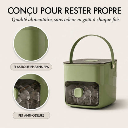 IcePro™ – Bac à Glaçons Presse-Bouton avec Bac de Stockage & Pince + -50%