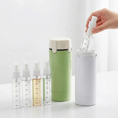 KitVoyage™ – Distributeur 4-en-1 Anti-Fuite pour Voyageurs