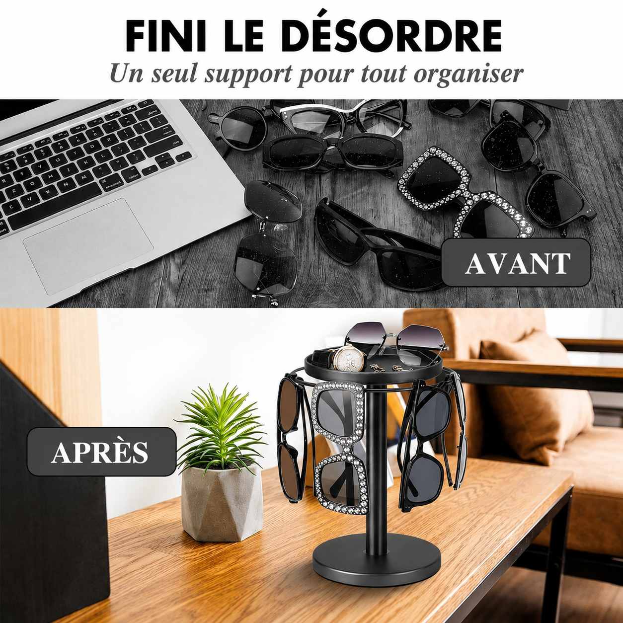 LunettePro™ – Support Rotatif 360° pour Lunettes & Accessoires + 50% OFF