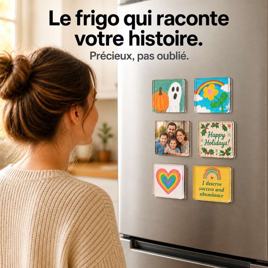 MagnetKid™ – Aimants Frigo Acrylique Personnalisés Dessins d'Enfants