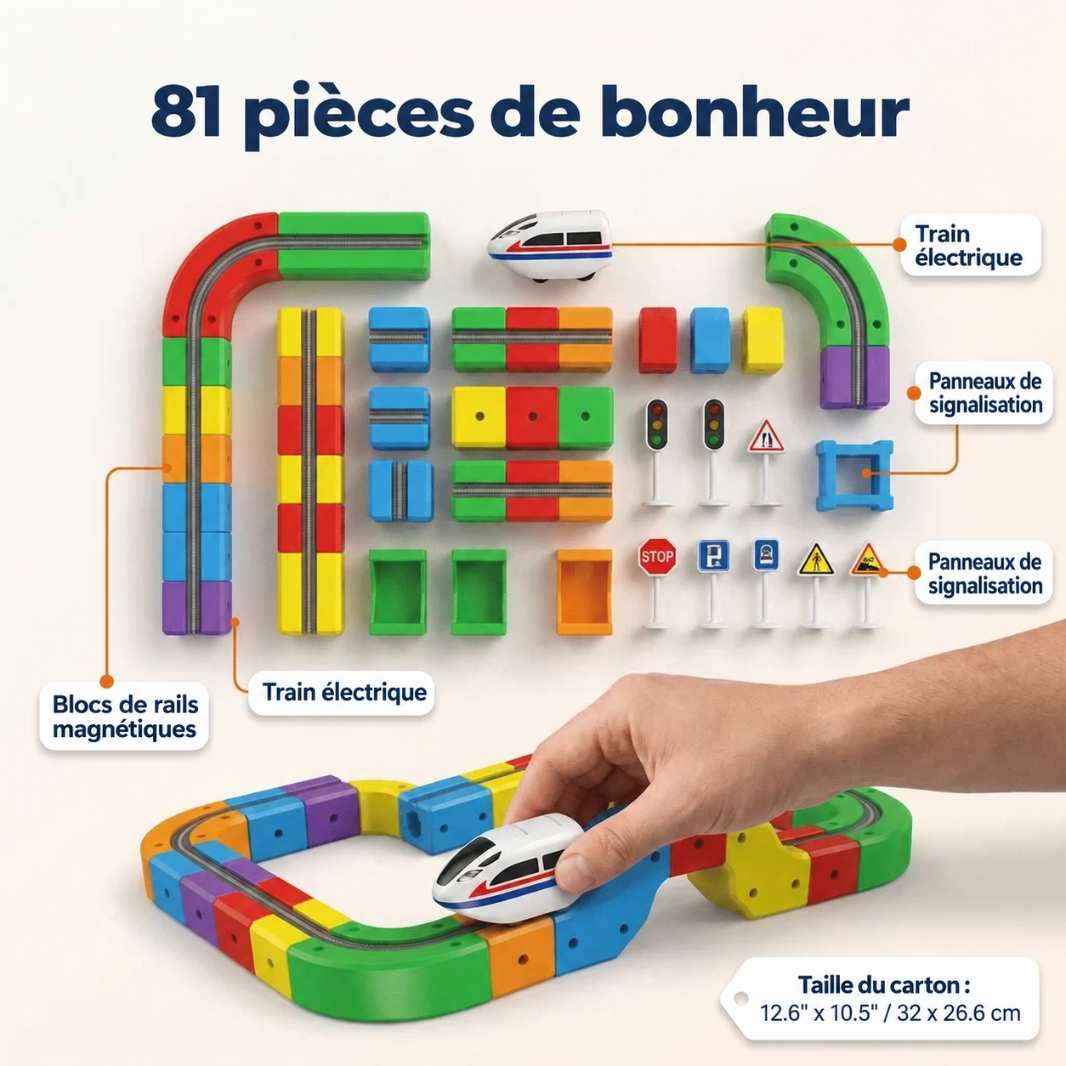 Contenu du coffret LocoJoie 81 pièces