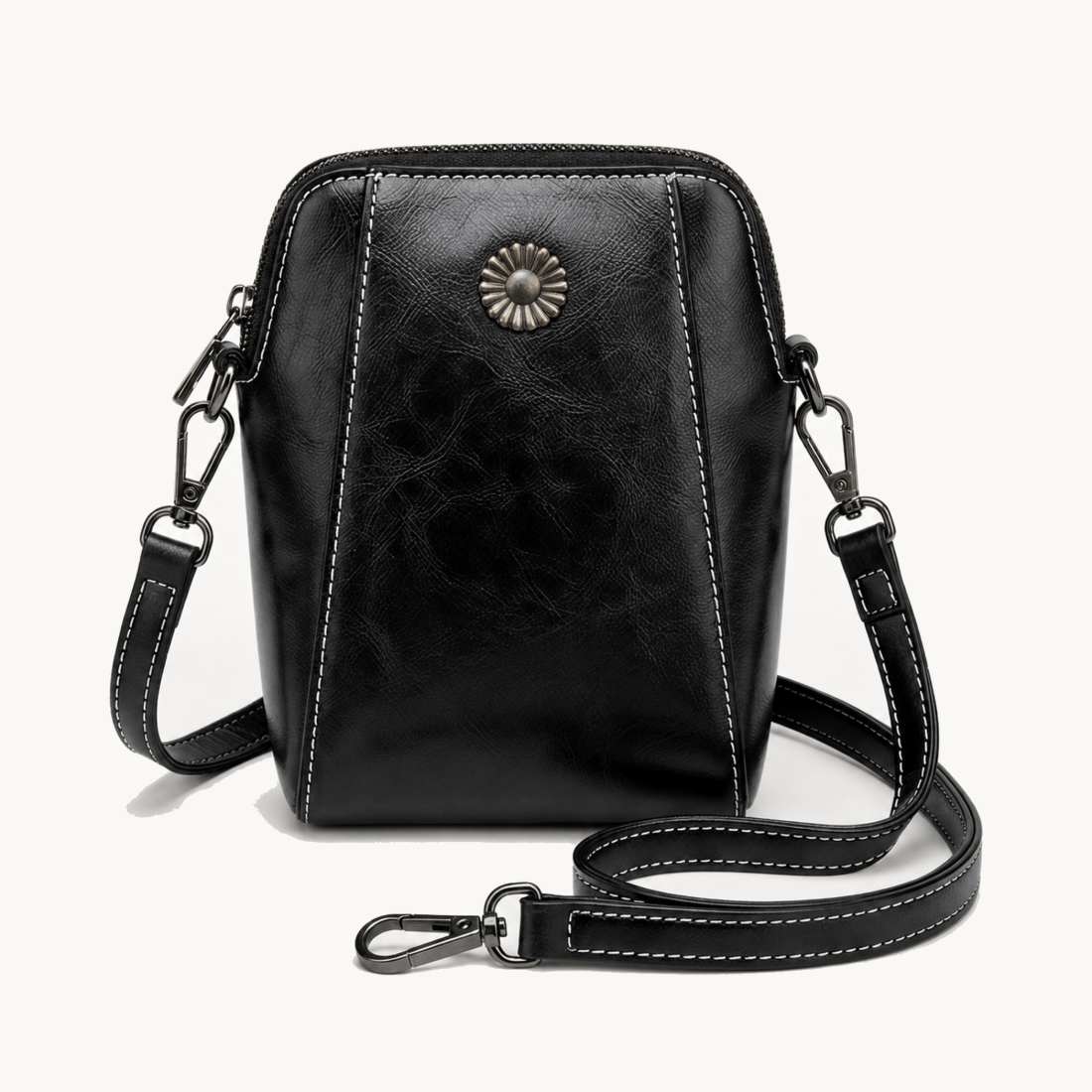 MiniCross™ – Mini Sac Bandoulière Téléphone Double Zip