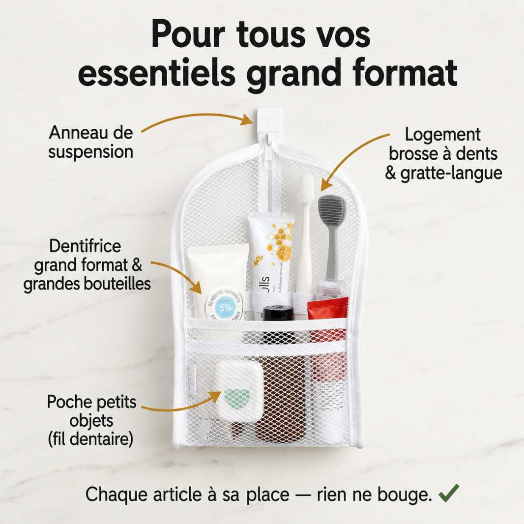 PocheTravel™ – Trousse de Toilette Autoportante pour Voyageurs