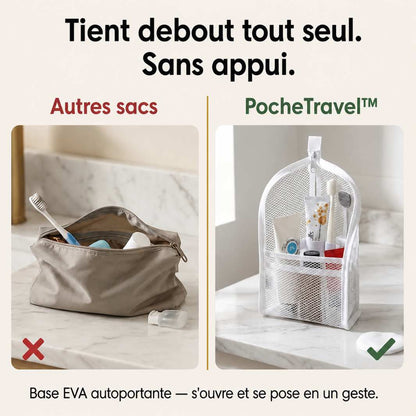 PocheTravel™ – Trousse de Toilette Autoportante pour Voyageurs