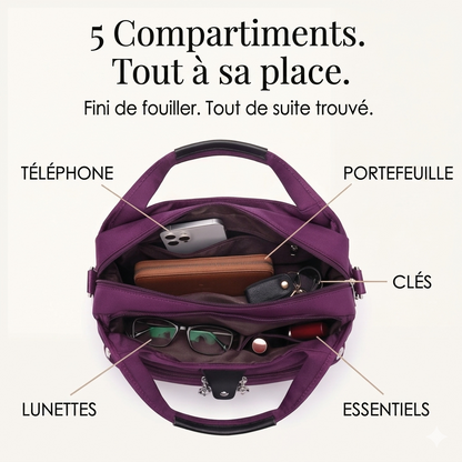 PorteChic™ – Sac Bandoulière Multi-Poches Résistant à l'Eau