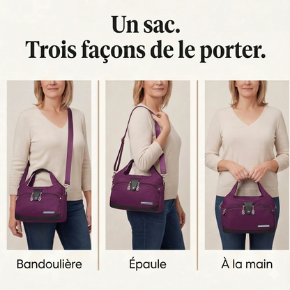 PorteChic™ – Sac Bandoulière Multi-Poches Résistant à l'Eau