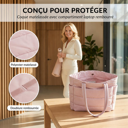 PuffChic™ – Cabas Matelassé Ultra-Léger avec Compartiment Laptop + 50% OFF