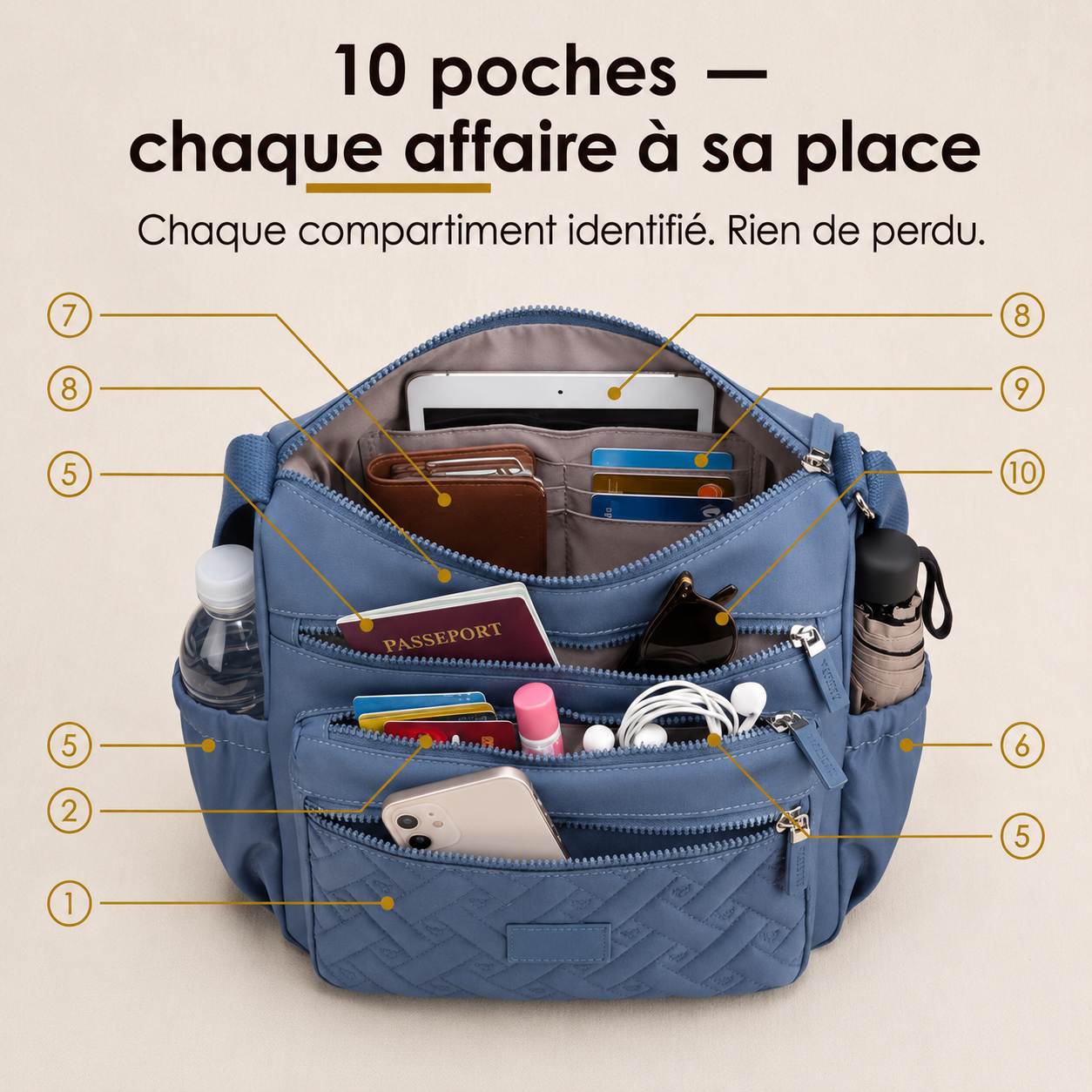 QuiltChic™ – Sac Bandoulière Matelassé Léger