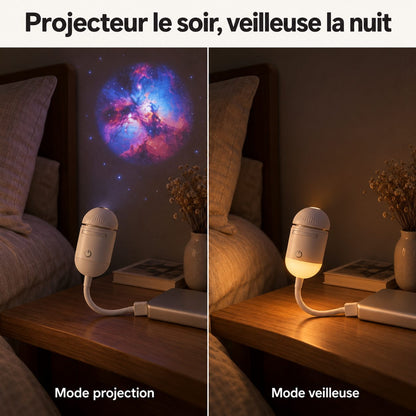 Rêvéo en mode projection le soir et en mode veilleuse la nuit
